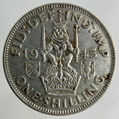 1945 George VI Shilling Silver Coin | Fine Collectable Grade