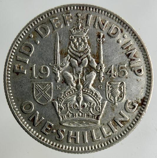 1945 George VI Shilling Silver Coin | Fine Collectable Grade