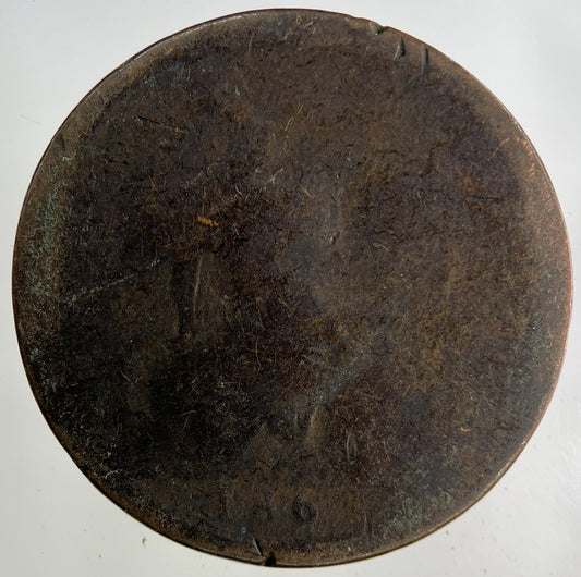 1861 Victoria One Penny Coin | Worn Grade