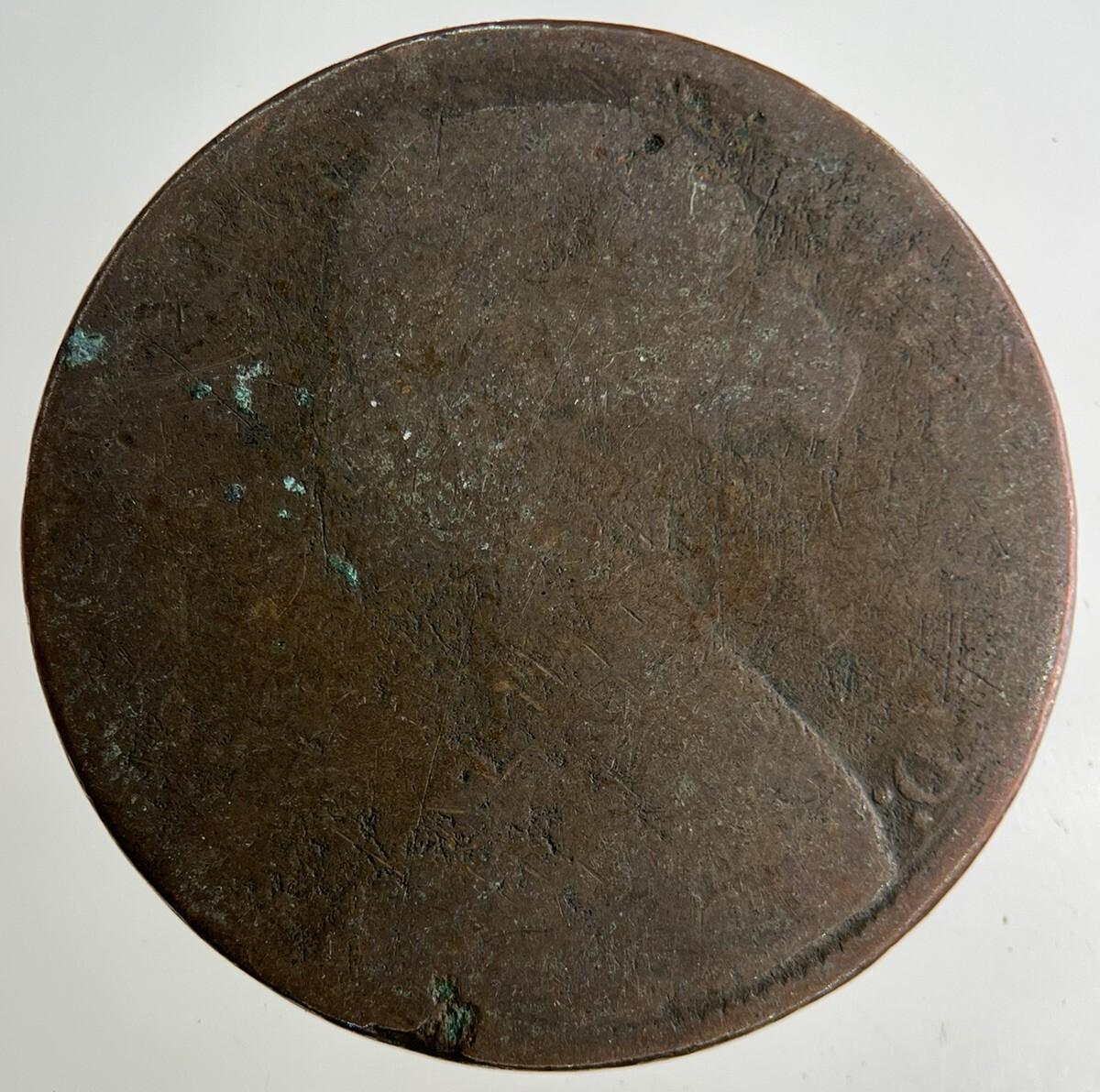 1861 Victoria One Penny Coin | Worn Grade