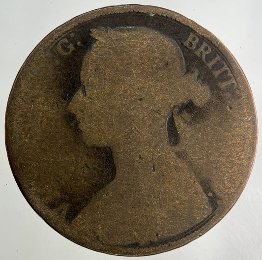 British Victoria One Penny Coin | Worn Grade