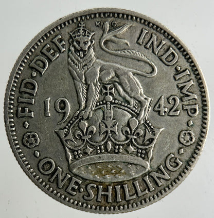 1942 George VI Shilling Silver Coin | Collectable Grade