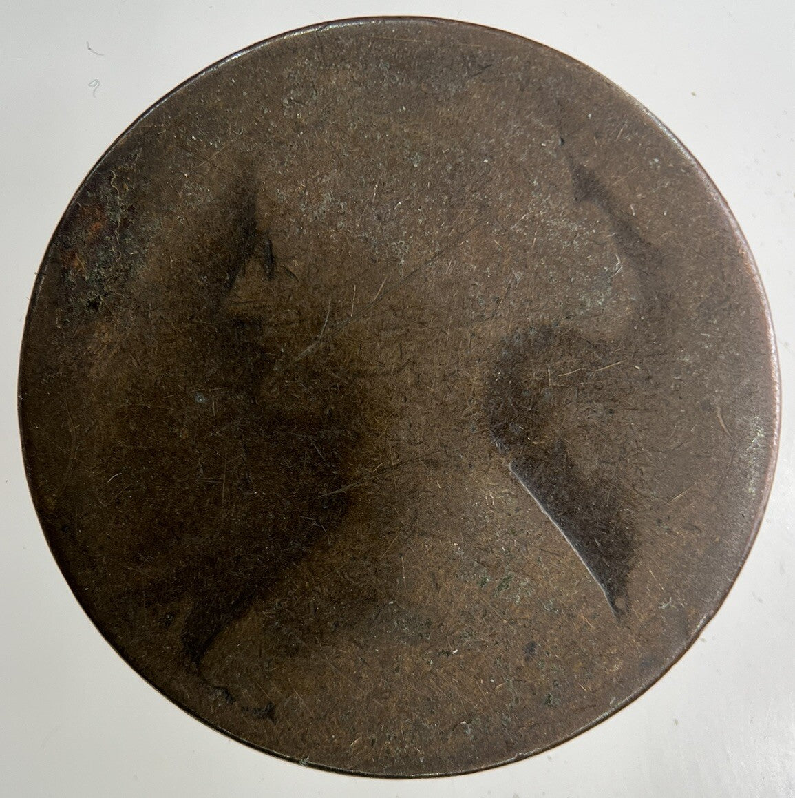 1863 Victoria One Penny Coin | Worn Grade