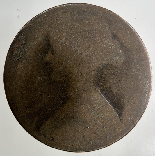 1863 Victoria One Penny Coin | Worn Grade