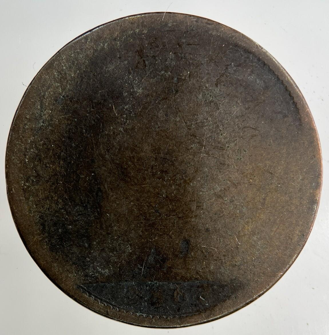 1863 Victoria One Penny Coin | Worn Grade