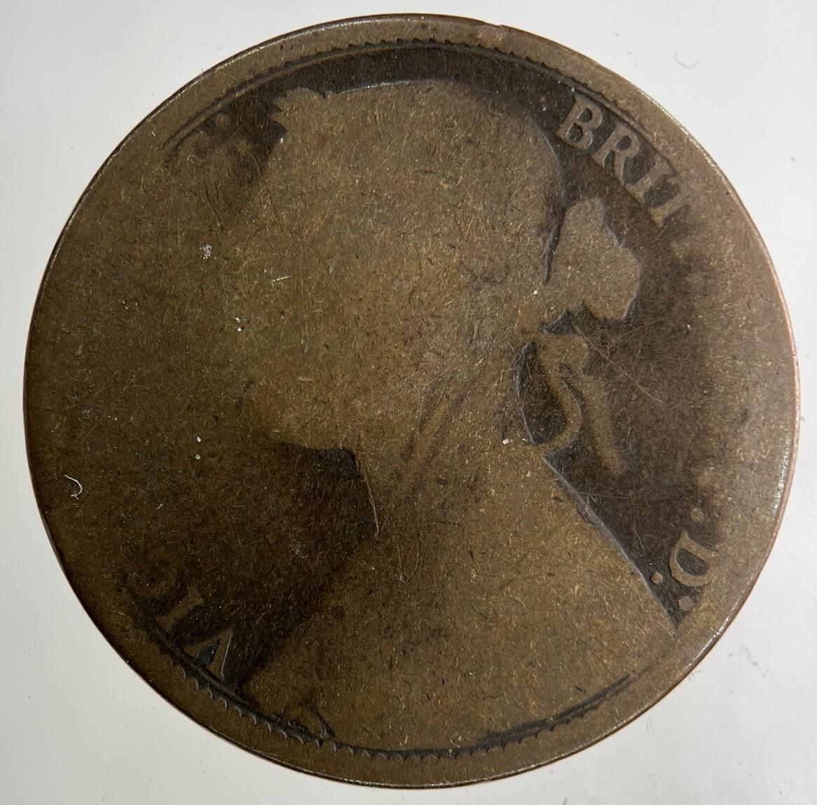 1874 Victoria One Penny Coin | Fair Grade