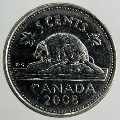 2008 Canada 5 Cents Coin | Fine Collectable Grade