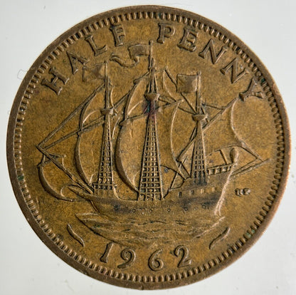 1962 Elizabeth II 2nd Half-Penny Coin | Fine Collectable Grade