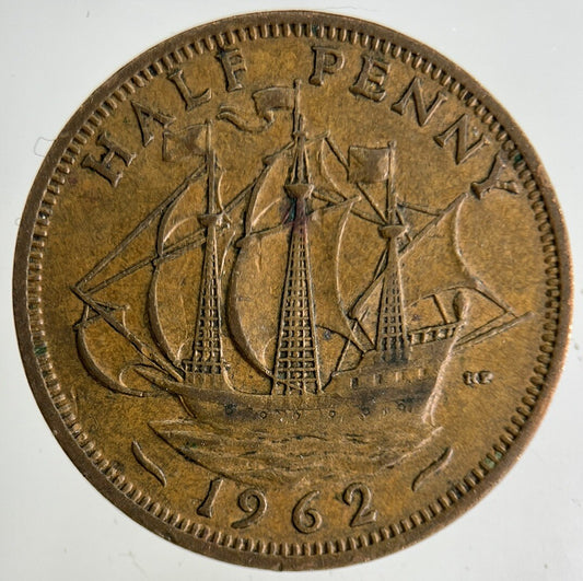 1962 Elizabeth II 2nd Half-Penny Coin | Fine Collectable Grade