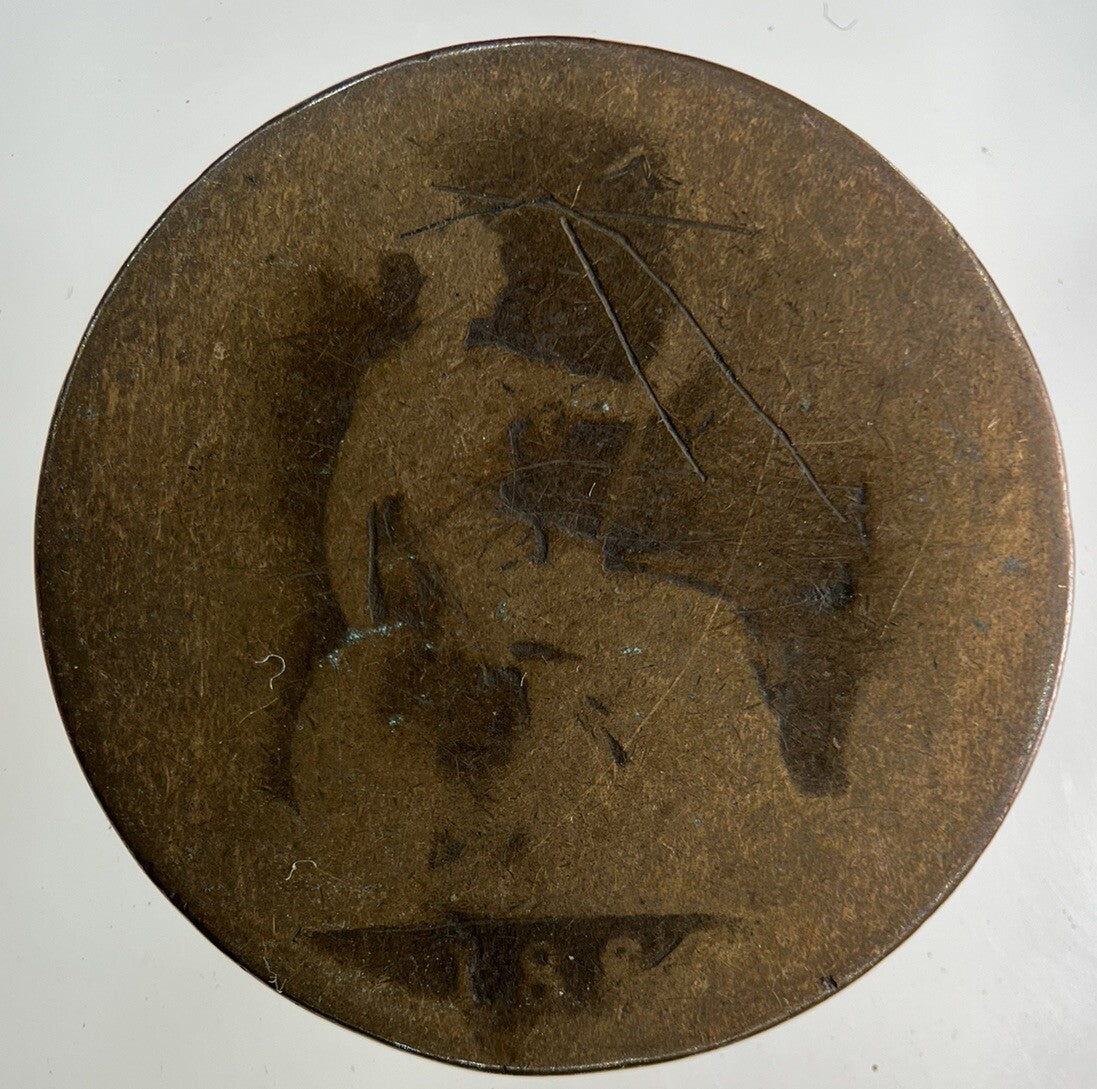 British Victoria One Penny Coin | Worn Grade