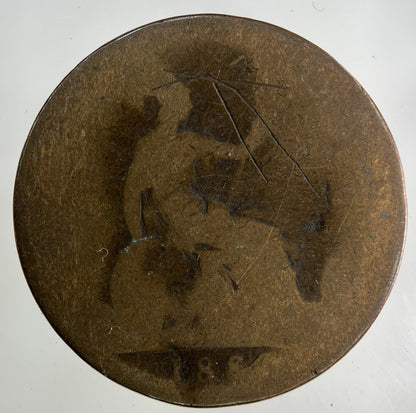 British Victoria One Penny Coin | Worn Grade