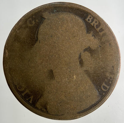 British Victoria One Penny Coin | Worn Grade