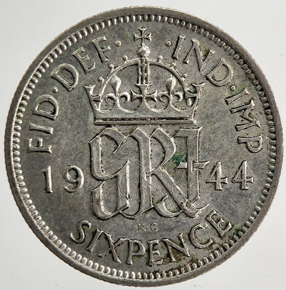 1944 George VI Sixpence Silver Coin | Fine Collectable Grade