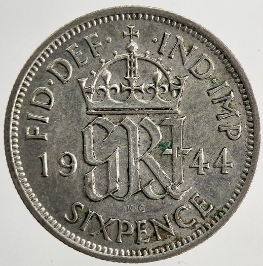 1944 George VI Sixpence Silver Coin | Fine Collectable Grade