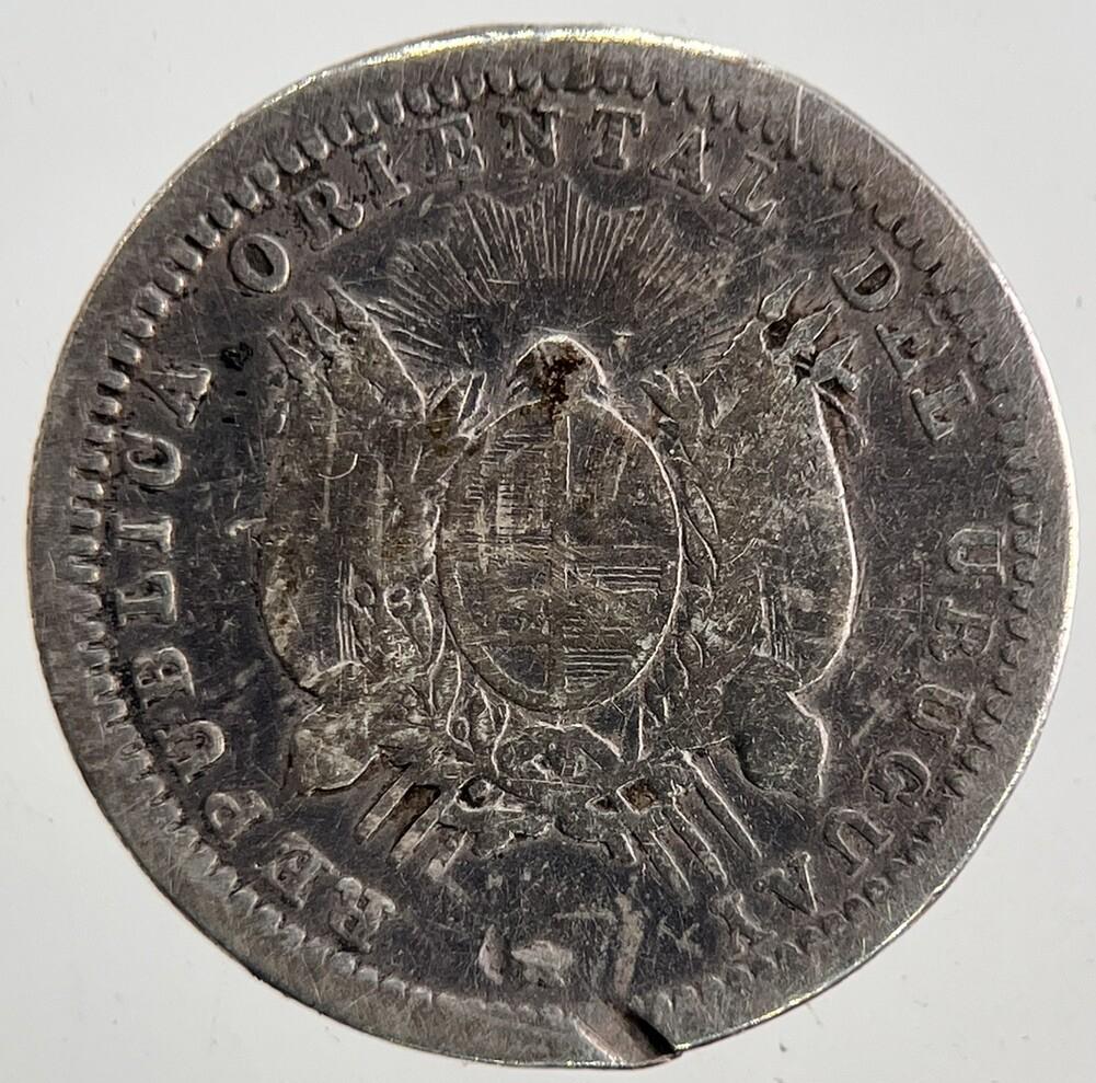 1893 Uruguay 10 Silver Centesimos Coin | Fine Collectable Grade | a9858