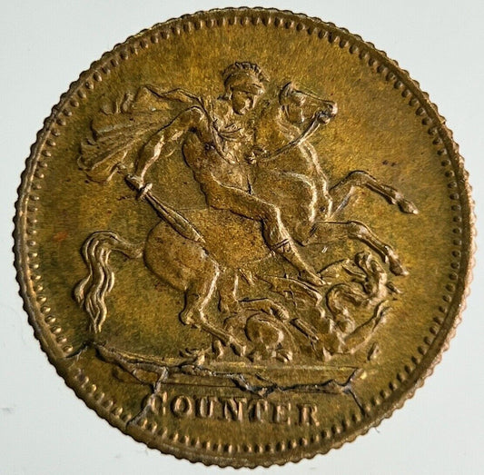 19th Century Queen Victoria Toy Money Token Coin | Fine Collectable Grade