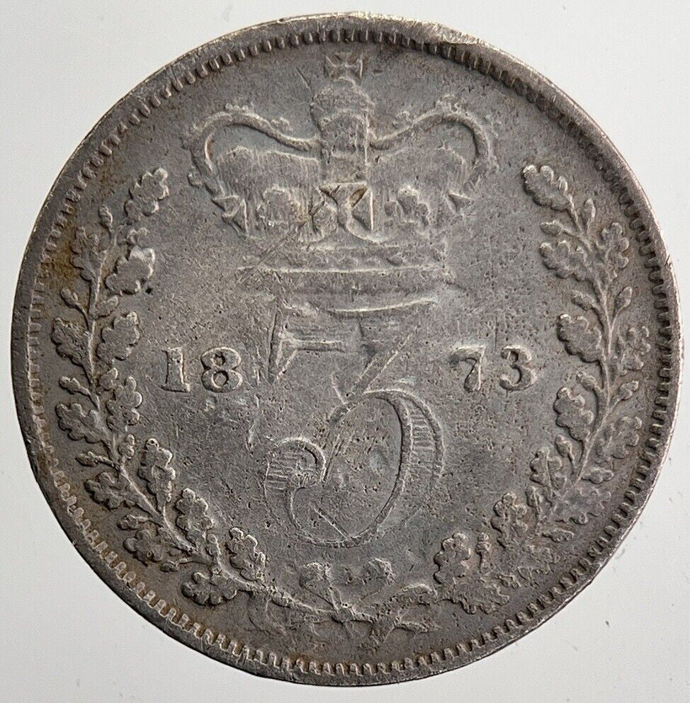 1873 Victoria Threepence Silver Coin | Fine Collectable Grade | a5890