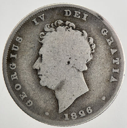 1826 George IV Shilling Silver Coin | Fair Grade | a9575