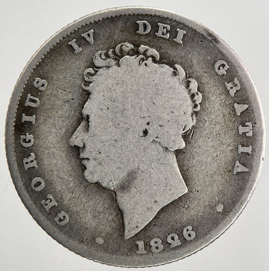 1826 George IV Shilling Silver Coin | Fair Grade | a9575