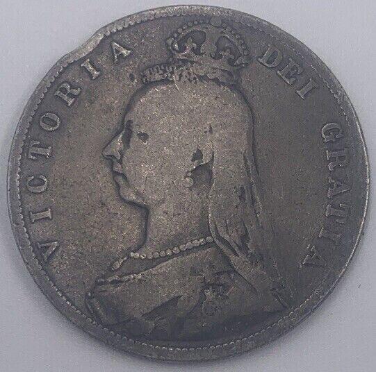1889 Victoria Half Crown | British Silver Coin | Fair Grade