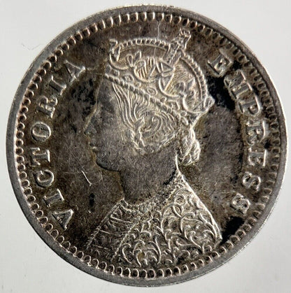 1889 India 2 Annas Silver Coin | Very Fine Grade
