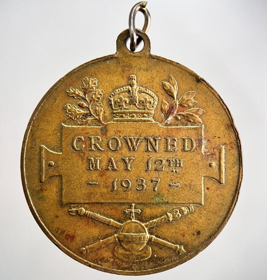 1937 King George VI Crowned Coronation Commemorative Medal | a2542