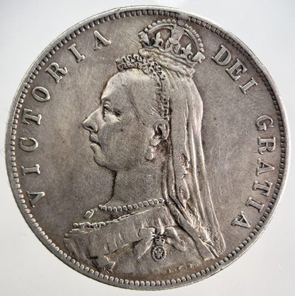 1889 Victoria Half-Crown Silver Coin | Fine Collectable Grade | a341