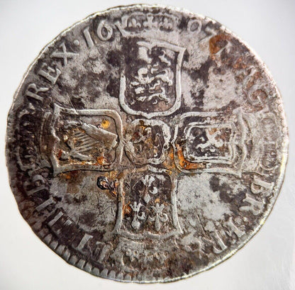 1697 William III 3rd Half-Crown Silver Coin | Fine Collectable Grade