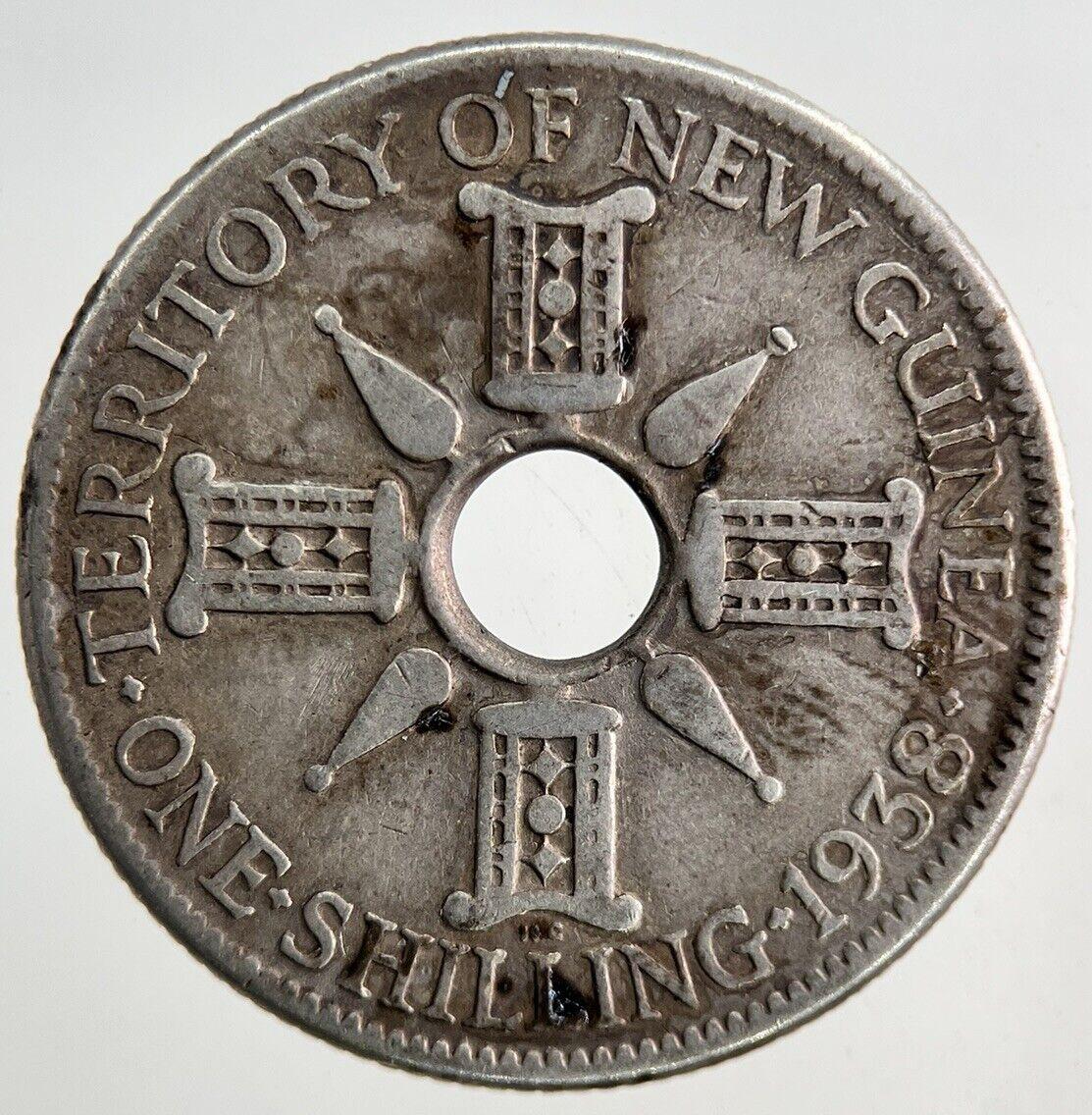 1938 British New Guinea Silver Shilling Coin | Fine Collectable Grade