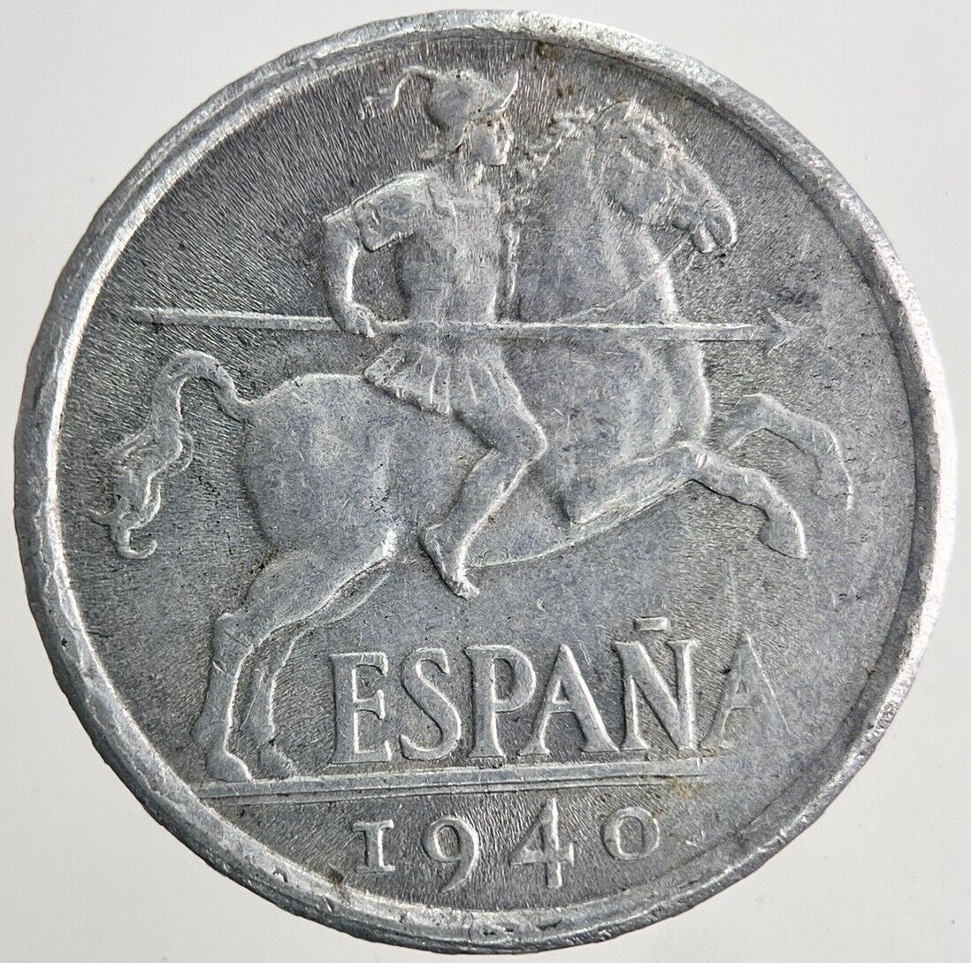 1940 Spain Diez 10 Cents Centimos Coin | Fine Collectable Grade | a6659