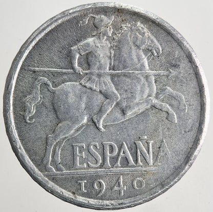 1940 Spain Diez 10 Cents Centimos Coin | Fine Collectable Grade | a6659
