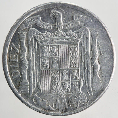 1940 Spain Diez 10 Cents Centimos Coin | Fine Collectable Grade | a6659