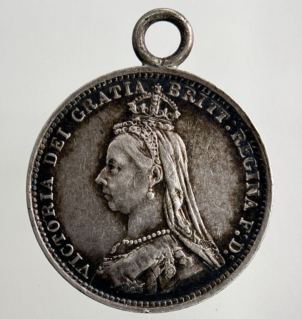 1887 Engraved Victoria Threepence Silver Coin | Very High Grade