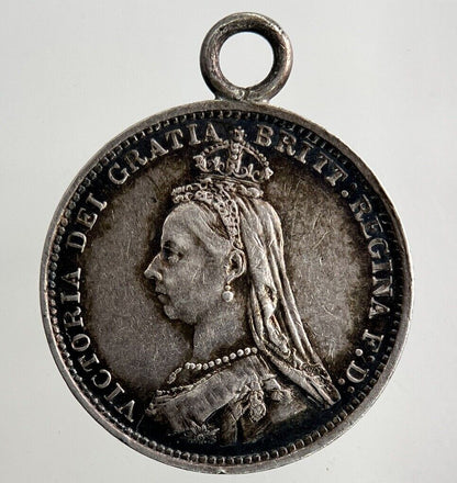 1887 Engraved Victoria Threepence Silver Coin | Very High Grade