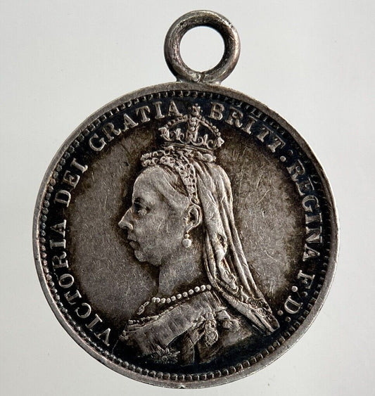 1887 Engraved Victoria Threepence Silver Coin | Very High Grade