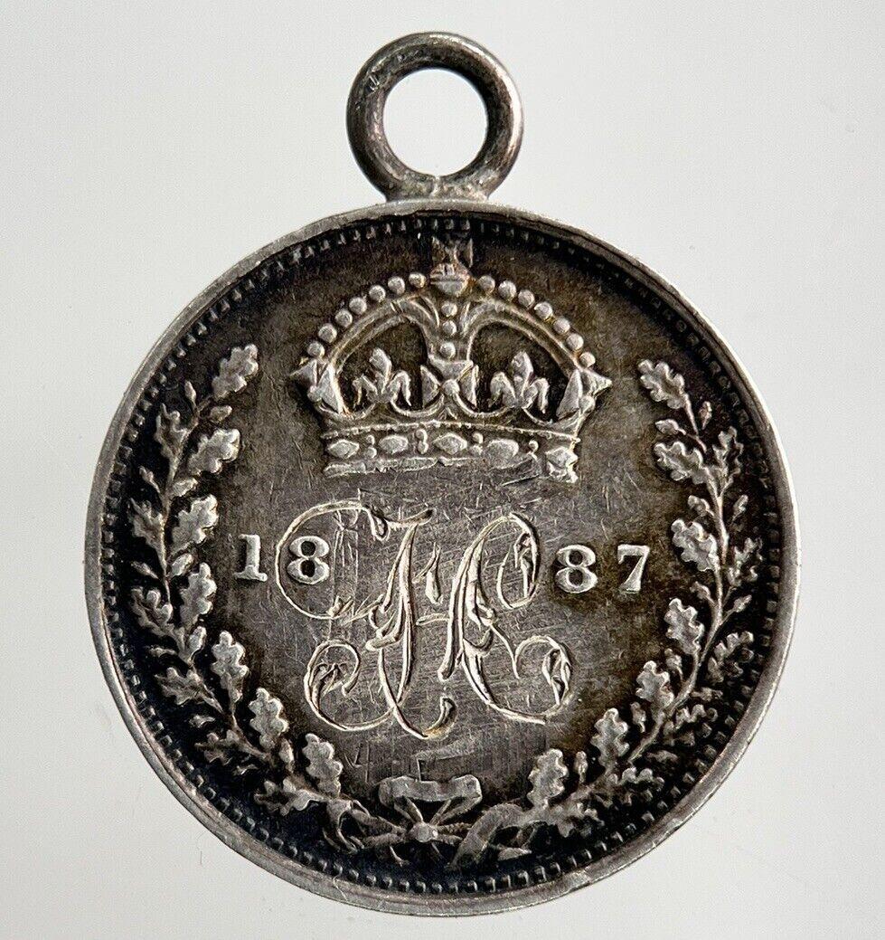 1887 Engraved Victoria Threepence Silver Coin | Very High Grade