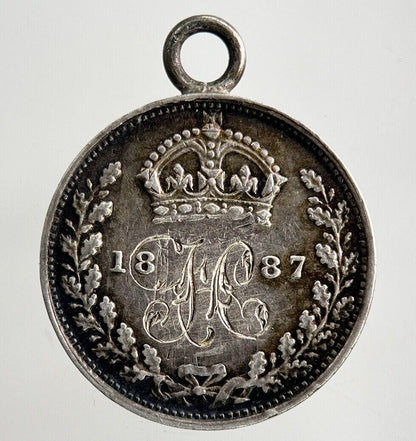 1887 Engraved Victoria Threepence Silver Coin | Very High Grade