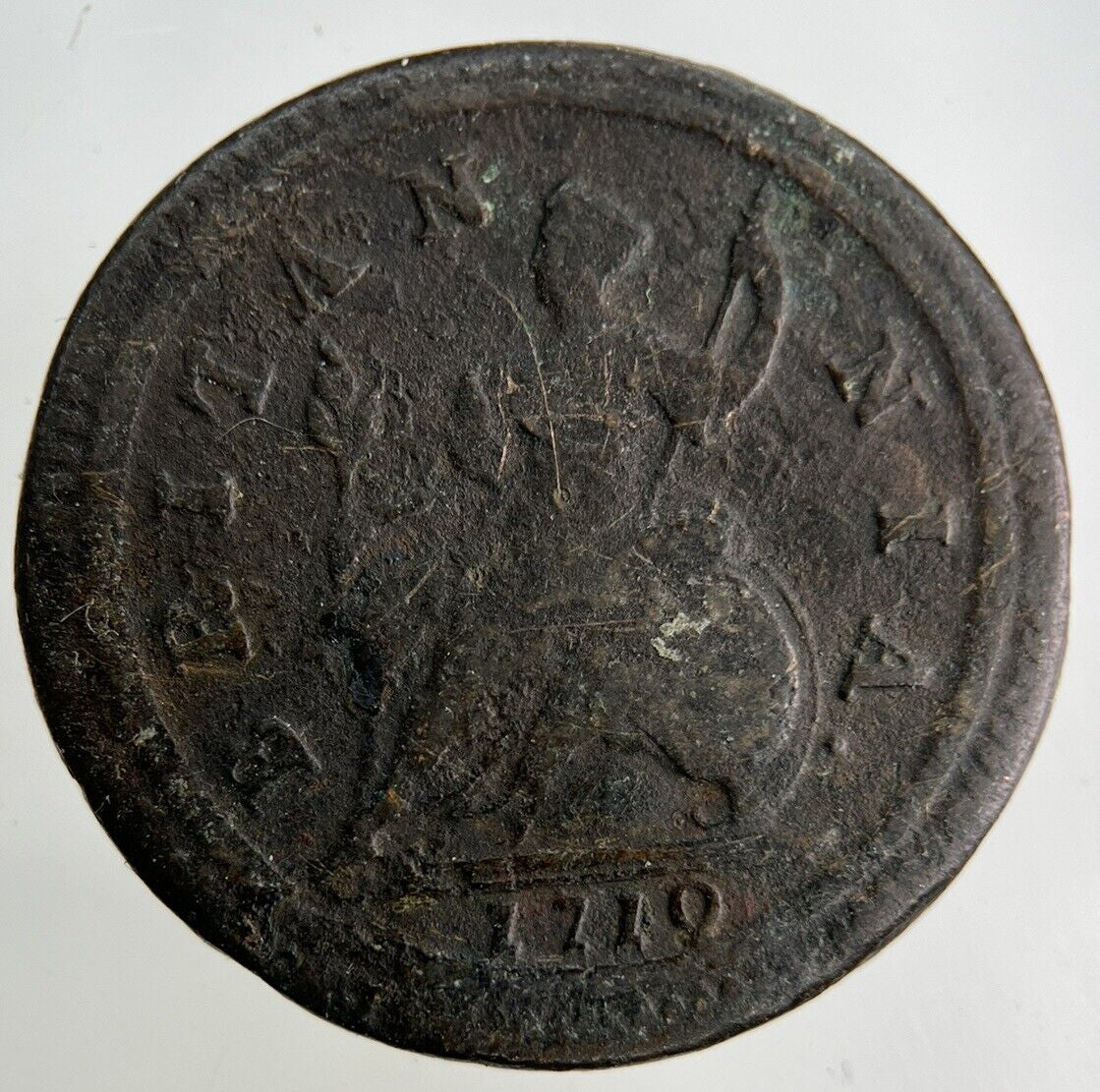 1719 George I 1st Half-Penny Coin | Fine Collectable Grade