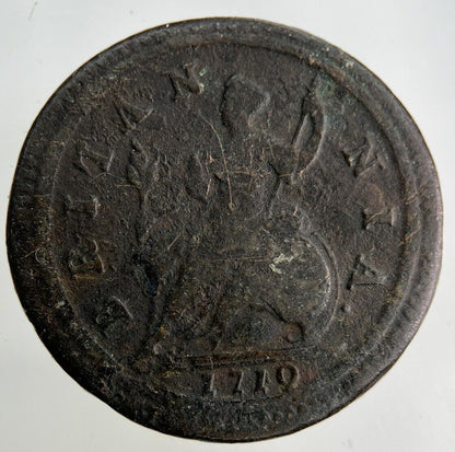 1719 George I 1st Half-Penny Coin | Fine Collectable Grade