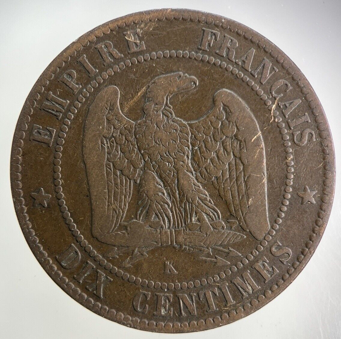 1855 France 10 Dix Centimes Coin | Fine Collectable Grade