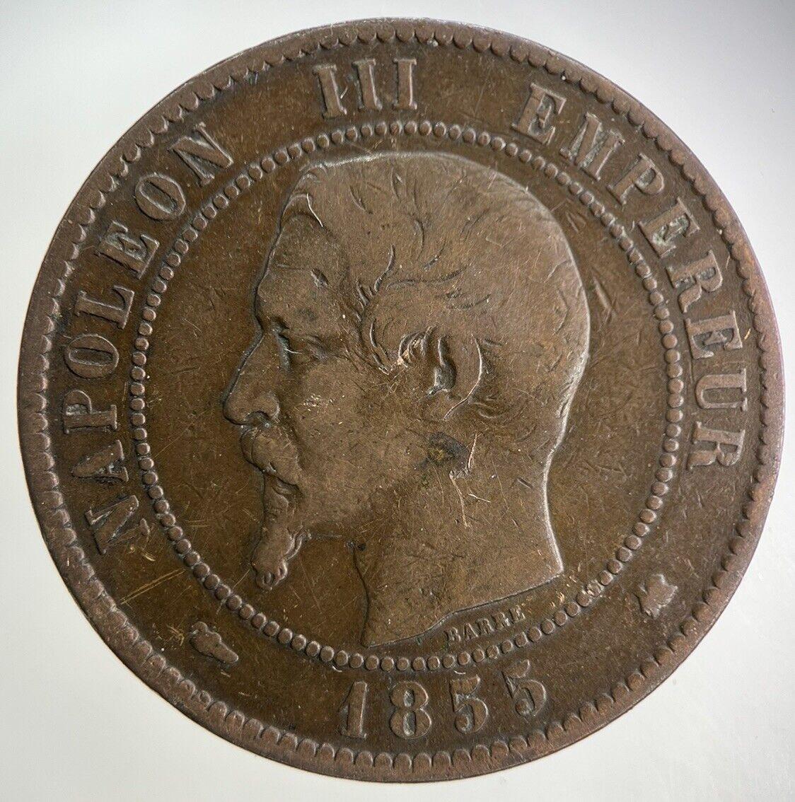 1855 France 10 Dix Centimes Coin | Fine Collectable Grade