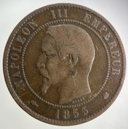 1855 France 10 Dix Centimes Coin | Fine Collectable Grade