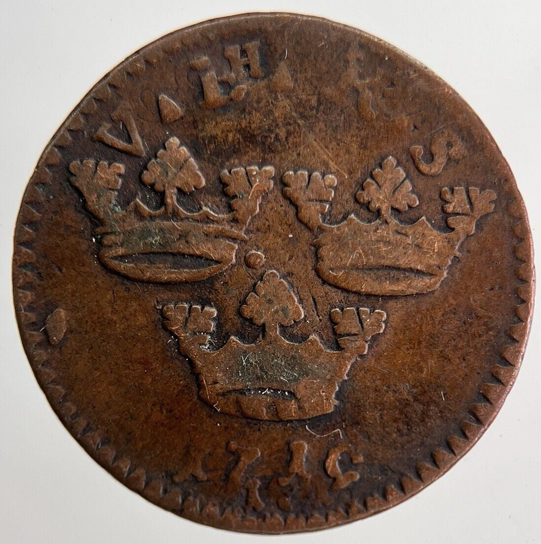 1710 Sweden 1 Ore Coin | Fine Collectable Grade | a6271