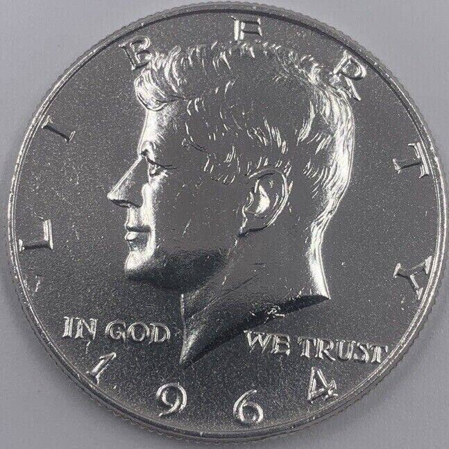 1964 US USA Kennedy Half Dollar | American Silver Coin | Very High Grade | a246