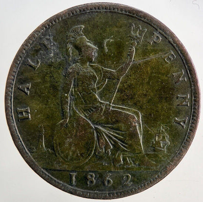 1862 Victoria Half-Penny Coin | Very High Grade