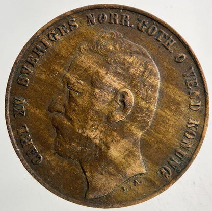 1872 Sweden 2 Ore Coin | Fine Collectable Grade