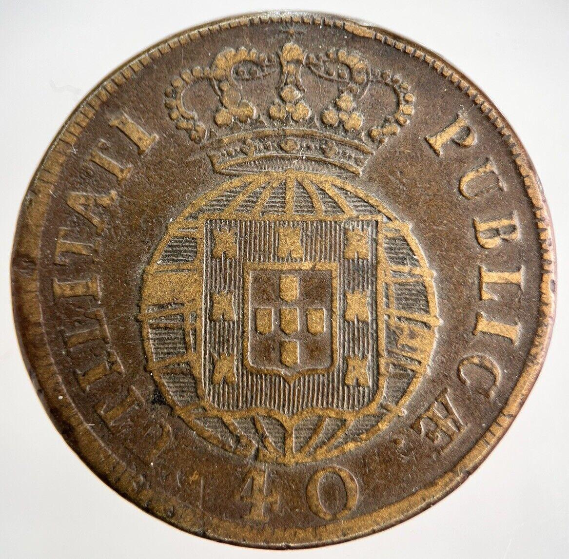 1822 Portugal 40 Reis Coin | Collectable Grade | a1844