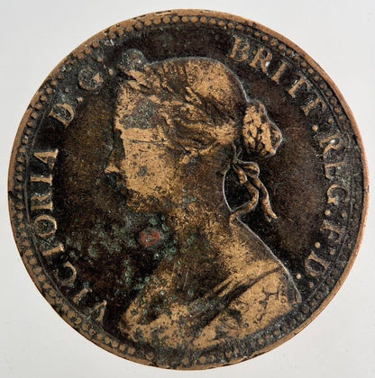 1860 Victoria Half-Penny Coin | Fine Collectable Grade