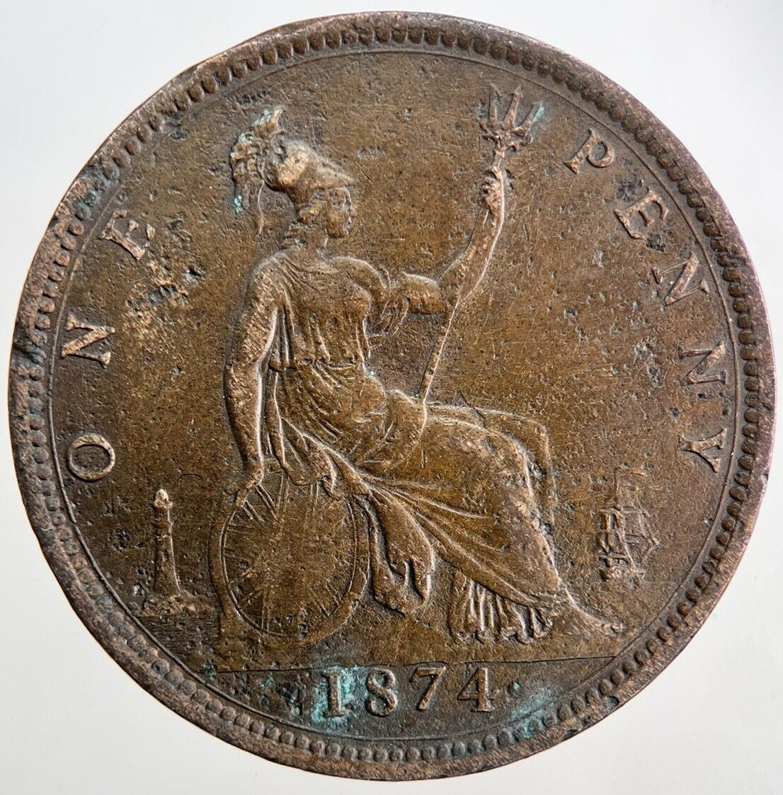 1874 Victoria One Penny Coin | Fine Collectable Grade