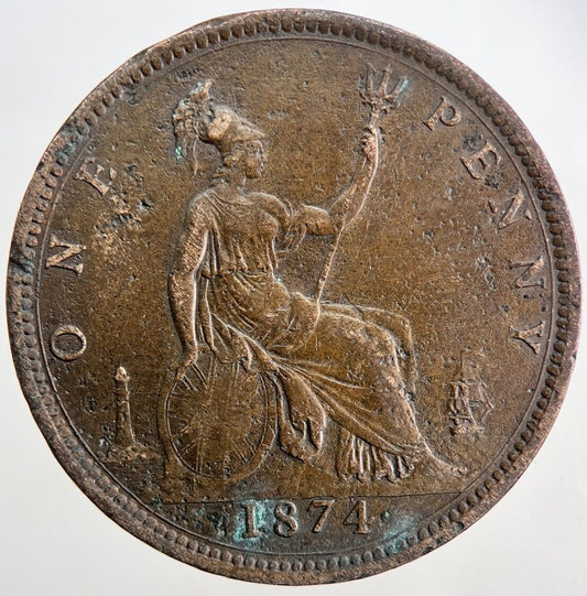1874 Victoria One Penny Coin | Fine Collectable Grade